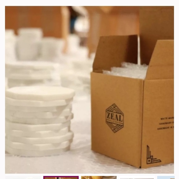 ZEAL WHITE MARBLE COASTERS - Picture 4 of 10